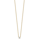 14k 1/4 carat Lab Grown Diamond VS+ F+ Cushion Complete 18 inch Four Prong Pendant Necklace